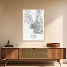 Load image into Gallery viewer, El Paso Street Map, Texas Map, City Map Art, Minimalist Art, Wall Art, Canvas Print, Living Room Wall Art, Travel Art Print, Gift For Dad
