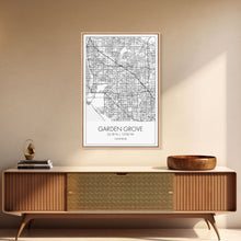Load image into Gallery viewer, Garden Grove Street Map, California Map, City Map Art, Minimalist Art, Wall Art, Canvas Print, Black And White Map, Best Friend Gift
