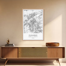 Load image into Gallery viewer, Islamabad Street Map, Pakistan Map, City Map Art, Minimalist Art, Wall Art, Canvas Print, Travel Lover Gift, Living Room Art, Travel Prints
