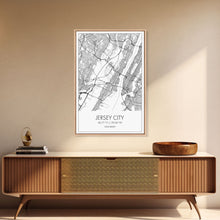 Load image into Gallery viewer, Jersey City Street Map, New Jersey Map, City Map Art, Modern Wall Art, Wall Art, Canvas Print, Bedroom Print, Travel Wall Décor, Travel Gift
