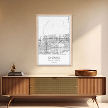 Load image into Gallery viewer, Ontario Street Map, California Map, City Map Art, Modern Art, Wall Art, Canvas Print, Bedroom Prints, Birthday Gift, Travel Wall Décor
