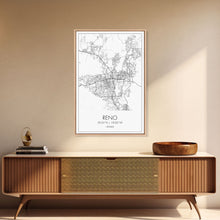 Load image into Gallery viewer, Reno Street Map, Nevada Map, City Map Art, Minimalist Art, Wall Art, Canvas Print, Girls Room Décor, Traveler Gift, Travel Art Print
