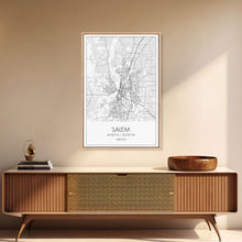 Load image into Gallery viewer, Salem Street Map, Oregon Map, City Map Art, Minimalist Art, Wall Art, Canvas Print, Dorm Room Décor, Graduation Gift, Travel Wall Print
