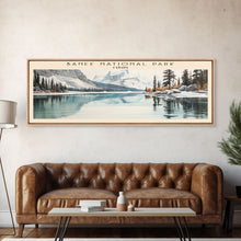 Load image into Gallery viewer, Banff National Park COUNTRY | Framed Travel Poster Canvas Print | Trendy Wall Art | Watercolor Painting | Living Room Art | Unique Art
