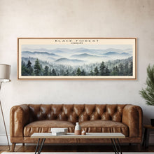 Carregar imagem no visualizador da galeria, Black Forest Framed Canvas Print Travel Poster | Wall Art | Home Decor | Gift For Travel Lover | Wall Hanging | Original Art
