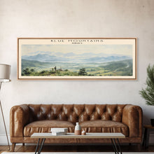 Load image into Gallery viewer, Blue Mountains Travel Print Wall Art, Travel Poster Print, Retro Style COUNTRY Home Decor, Wall Hanging, Travel Gift Idea, Unique Metal Art
