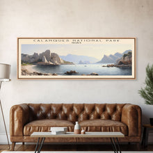 Carregar imagem no visualizador da galeria, Calanques National Park COUNTRY | Framed Travel Poster Canvas Print | Trendy Wall Art | Watercolor Painting | Living Room Art | Unique Art
