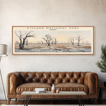 Carregar imagem no visualizador da galeria, Etosha National Park Travel Poster Print, Framed Canvas Wall Art, Metal Wall Art, COUNTRY art, Gift For Him, Travel Wall Art, Travel Lover Gift
