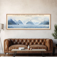 Cargar imagen en el visor de la galería, Fiordland National Park Travel Print Wall Art, Travel Poster Print, Retro Style COUNTRY Home Decor, Wall Hanging, Travel Gift Idea, Unique Metal Art
