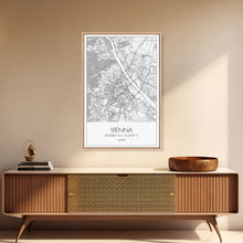 Load image into Gallery viewer, Vienna Street Map, Austria Map, City Map Print, Modern Wall Art, Wall Art, Canvas Print, Black And White, Unique Wedding Gift, Travel Art
