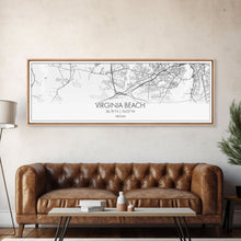 Load image into Gallery viewer, Panoramic Virginia Beach City Map, Virginia Art, Map Print, Minimalist Wall Art, Canvas Art, Housewarming Gift, Street Map Art, Closing Gift
