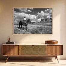Carregar imagem no visualizador da galeria, Arizona Cowboy Black and White Photography Print, Framed Canvas Print or Metal Art, Western Decor, Country Art, Living Room Art
