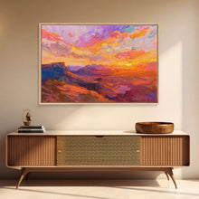 Carregar imagem no visualizador da galeria, Arizona Desert Sunset Art Print - Framed Canvas Metal or Oil Painting - Southwestern Decor
