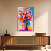 Load image into Gallery viewer, Blossom Tree in Bloom Framed Canvas Print - Nature Wall Art, Living Room Decor, Modern Artwork, Unique Floral Art for Bedroom and Office
