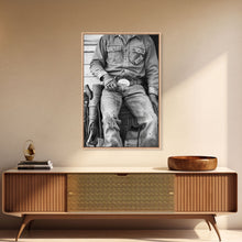 Load image into Gallery viewer, Close-Up of Cowboy&#39;s Belt and Saddle in Detailed Black and White Photography for Western Wall Art, Canvas Prints, Rustic Home Decor, Art
