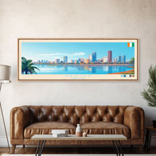 Carregar imagem no visualizador da galeria, Abidjan, Ivory Coast Panoramic Travel Poster Canvas Print, Abidjan, Ivory Coast Painting, Ivory Coast Art, Abidjan Travel Art, Guest Room Painting
