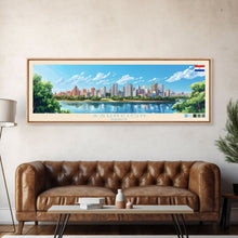 Carregar imagem no visualizador da galeria, Asuncion, Paraguay Panoramic Travel Poster Canvas Print, Asuncion, Paraguay Painting, Paraguay Art, Asuncion Travel Art, Living Room Painting
