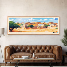 Load image into Gallery viewer, Banadir, Somalia Panoramic Travel Poster Canvas Print, Banadir, Somalia Painting, Somalia Art, Banadir Travel Art, Guest Room Painting
