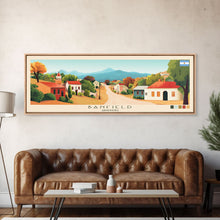 Load image into Gallery viewer, Banfield, Argentina Panoramic Travel Poster Canvas Print, Banfield, Argentina Painting, Argentina Art, Banfield Panoramic Travel Art, Travel Painting

