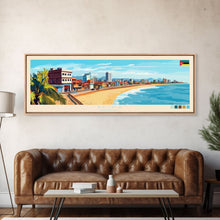 Cargar imagen en el visor de la galería, Beira, Mozambique Panoramic Travel Poster Canvas Print, Beira, Mozambique Painting, Mozambique Art, Beira Travel Art, Living Room Painting

