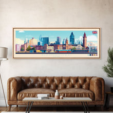 Cargar imagen en el visor de la galería, Birmingham, England Travel Poster Panoramic Canvas Print, Birmingham, England Painting, England Art, Birmingham Travel Art, Guest Room Painting
