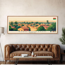 Load image into Gallery viewer, Bobo-Dioulasso, Burkina Faso Panoramic Travel Poster Canvas Print, Bobo-Dioulasso, Burkina Faso Painting, Burkina Faso Art, Bobo-Dioulasso Travel Art, Guest Room Painting
