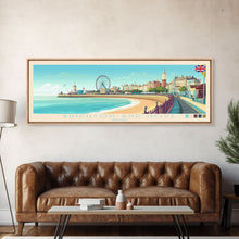Carregar imagem no visualizador da galeria, Brighton and Hove, England Travel Poster Panoramic Canvas Print, Brighton and Hove, England Painting, England Art, Brighton and Hove Travel Art, Guest Room Painting
