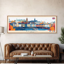 Carregar imagem no visualizador da galeria, Bristol, England Panoramic Travel Poster Canvas Print, Bristol, England Painting, England Art, Bristol Panoramic Travel Art, Travel Painting
