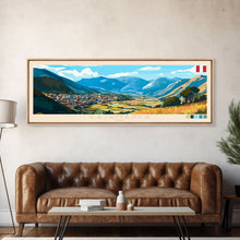 Carregar imagem no visualizador da galeria, Cajamarca, Peru Panoramic Travel Poster Canvas Print, Cajamarca, Peru Painting, Peru Art, Cajamarca Travel Art, Guest Room Painting

