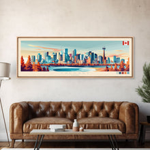 Carregar imagem no visualizador da galeria, Calgary, Canada Panoramic Travel Poster Canvas Print, Calgary, Canada Painting, Canada Art, Calgary Travel Art, Living Room Painting
