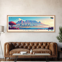Carregar imagem no visualizador da galeria, Cape Town, South Africa Panoramic Travel Poster Canvas Print, Cape Town, South Africa Painting, South Africa Art, Cape Town Travel Art, Guest Room Painting
