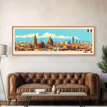 Cargar imagen en el visor de la galería, Centro, Mexico Panoramic Travel Poster Canvas Print, Centro, Mexico Painting, Mexico Art, Centro Travel Art, Guest Room Painting
