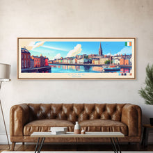 Cargar imagen en el visor de la galería, Cork, Ireland Panoramic Travel Poster Canvas Print, Cork, Ireland Painting, Ireland Art, Cork Travel Art, Living Room Painting

