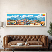 Load image into Gallery viewer, Cuenca, Ecuador Panoramic Travel Poster Canvas Print, Cuenca, Ecuador Painting, Ecuador Art, Cuenca Travel Art, Guest Room Painting
