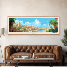 Load image into Gallery viewer, Damanhur, Egypt Panoramic Travel Poster Canvas Print, Damanhur, Egypt Painting, Egypt Art, Damanhur Travel Art, Guest Room Painting
