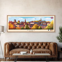 Load image into Gallery viewer, Derby, England Panoramic Travel Poster Canvas Print, Derby, England Painting, England Art, Derby Travel Art, Guest Room Painting
