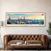 Load image into Gallery viewer, Doncaster, England Panoramic Travel Poster Canvas Print, Doncaster, England Painting, England Art, Doncaster Travel Art, Guest Room Painting
