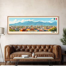 Load image into Gallery viewer, Ecatepec, Mexico Panoramic Travel Poster Canvas Print, Ecatepec, Mexico Painting, Mexico Art, Ecatepec Panoramic Travel Art, Travel Painting
