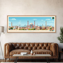 Carregar imagem no visualizador da galeria, Faisalabad, Pakistan Panoramic Travel Poster Canvas Print, Faisalabad, Pakistan Painting, Pakistan Art, Faisalabad Panoramic Travel Art, Travel Painting
