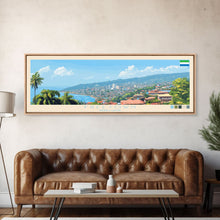 Load image into Gallery viewer, Freetown, Sierra Leone Panoramic Travel Poster Canvas Print, Freetown, Sierra Leone Painting, Sierra Leone Art, Freetown Travel Art, Guest Room Painting
