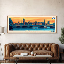 Carregar imagem no visualizador da galeria, Glasgow, Scotland Panoramic Travel Poster Canvas Print, Glasgow, Scotland Painting, Scotland Art, Glasgow Travel Art, Guest Room Painting
