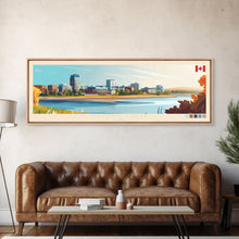 Load image into Gallery viewer, Moncton, Canada Travel Poster Panoramic Canvas Print, Moncton, Canada Painting, Canada Art, Moncton Travel Art, Guest Room Painting
