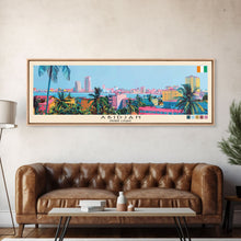 Carregar imagem no visualizador da galeria, Abidjan, Ivory Coast Panoramic Canvas Print, Abidjan, Ivory Coast Painting, Ivory Coast Art, Abidjan Travel Poster, Travel Art, Living Room Painting
