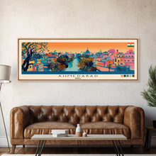 Carregar imagem no visualizador da galeria, Ahmedabad, India Panoramic Canvas Print, Ahmedabad, India Painting, India Art, Ahmedabad Travel Poster, Travel Art, Vacation Gift
