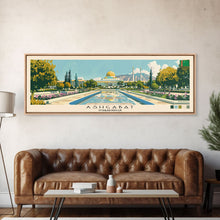 Carregar imagem no visualizador da galeria, Ashgabat, Turkmenistan Panoramic Canvas Print, Ashgabat, Turkmenistan Painting, Turkmenistan Art, Ashgabat Travel Poster, Travel Art, Guest Room Painting
