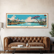 Carregar imagem no visualizador da galeria, Athi River, Kenya Panoramic Canvas Print, Athi River, Kenya Painting, Kenya Art, Athi River Travel Poster, Travel Art, Guest Room Painting
