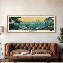 Load image into Gallery viewer, Bandung, Indonesia Panoramic Canvas Print, Bandung, Indonesia Painting, Indonesia Art, Bandung Travel Poster, Travel Art, Housewarming Gift
