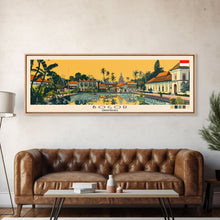 Load image into Gallery viewer, Bogor, Indonesia Panoramic Canvas Print, Bogor, Indonesia Painting, Indonesia Art, Bogor Travel Poster, Travel Art, Vacation Gift
