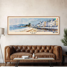 Load image into Gallery viewer, Bray, Ireland Panoramic Canvas Print, Bray, Ireland Painting, Ireland Art, Bray Travel Poster, Travel Art, Guest Room Painting
