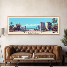 Load image into Gallery viewer, Brazzaville, Republic of the Congo Panoramic Canvas Print, Brazzaville, Republic of the Congo Painting, Republic of the Congo Art, Brazzaville Travel Poster, Travel Art, Guest Room Painting
